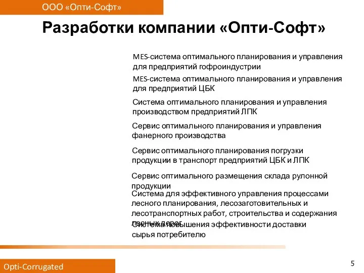 Разработки компании «Опти-Софт» MES-система оптимального планирования и управления для предприятий