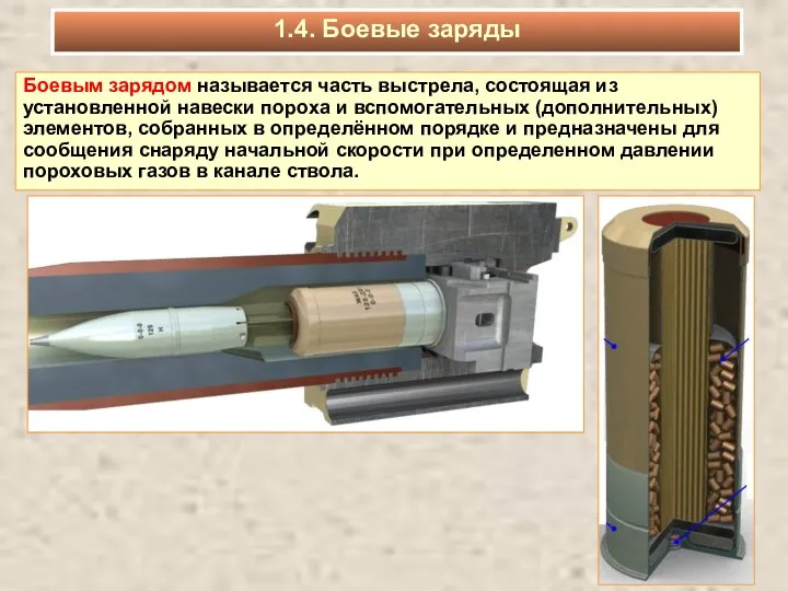 Боевым зарядом называется часть выстрела, состоящая из установленной навески пороха