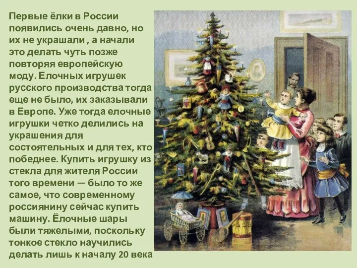 Первые ёлки в России появились очень давно, но их не