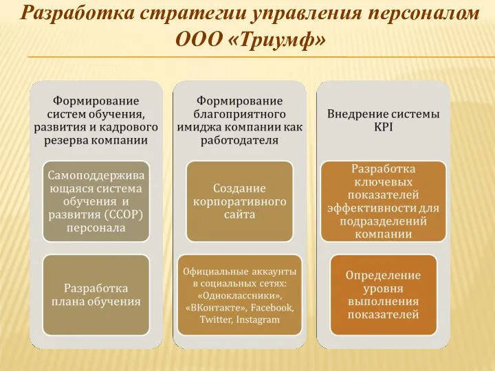 Разработка стратегии управления персоналом ООО «Триумф»