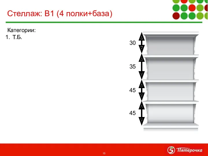 Категории: Т.Б. Стеллаж: В1 (4 полки+база) 30 35 45 45