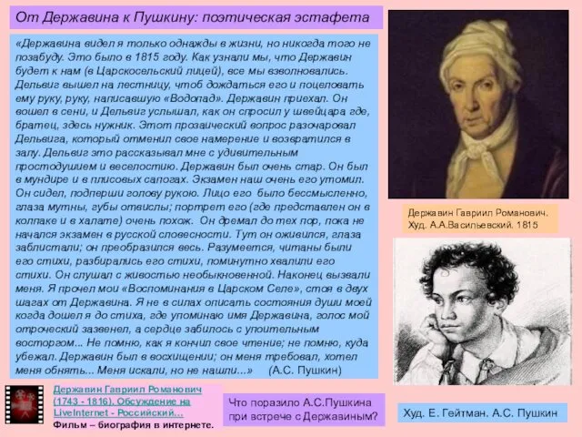 Державин Гавриил Романович (1743 - 1816). Обсуждение на LiveInternet - Российский… Фильм –