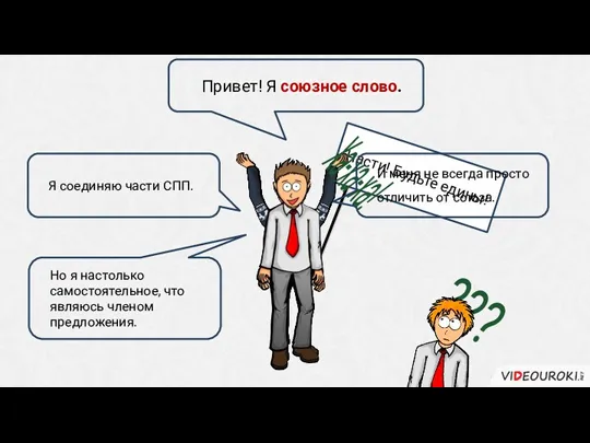 Привет! Я союзное слово. Я соединяю части СПП. Но я