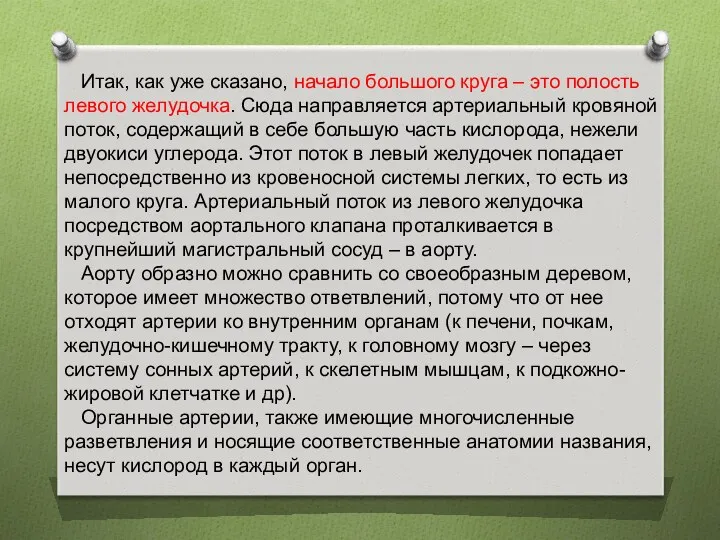 Итак, как уже сказано, начало большого круга – это полость