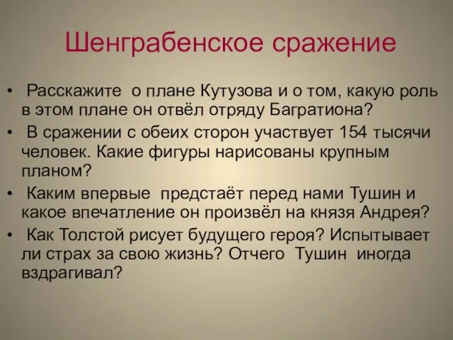 Шенграбенское сражение Расскажите о плане Кутузова и о том, какую