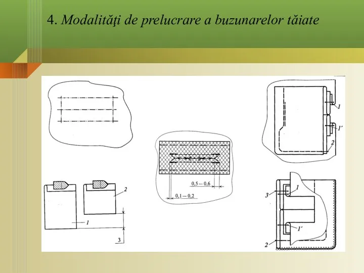 4. Modalităţi de prelucrare a buzunarelor tăiate