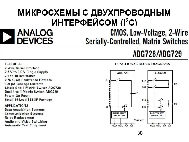 МИКРОСХЕМЫ С ДВУХПРОВОДНЫМ ИНТЕРФЕЙСОМ (I2C)