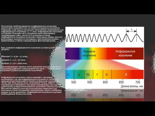 Оптические свойства веществ в инфракрасном излучении значительно отличаются от их
