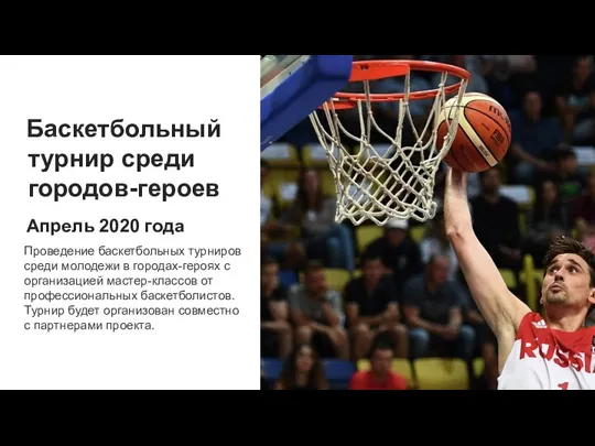 Баскетбольный турнир среди городов-героев Апрель 2020 года Проведение баскетбольных турниров
