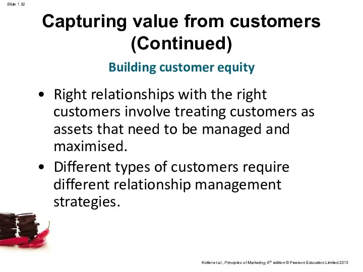 Capturing value from customers (Continued) Right relationships with the right