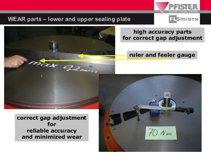 WEAR parts – lower and upper sealing plate high accuracy