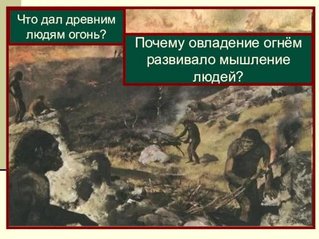 Что дал древним людям огонь? Почему овладение огнём развивало мышление людей?