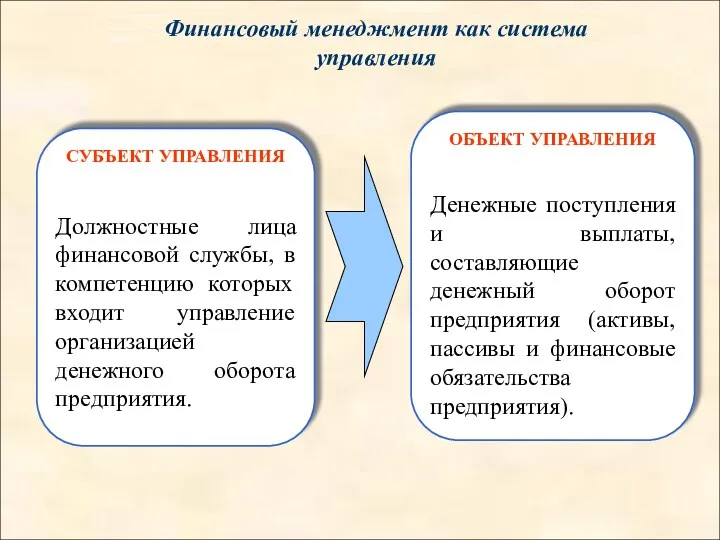 Финансовый менеджмент как система управления