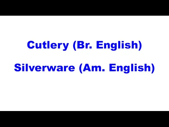 Cutlery (Br. English) Silverware (Am. English)