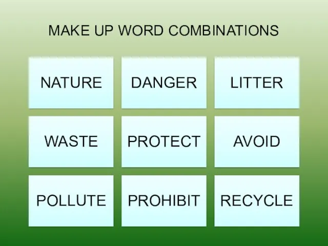 MAKE UP WORD COMBINATIONS