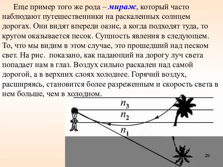 Еще пример того же рода – мираж, который часто наблюдают