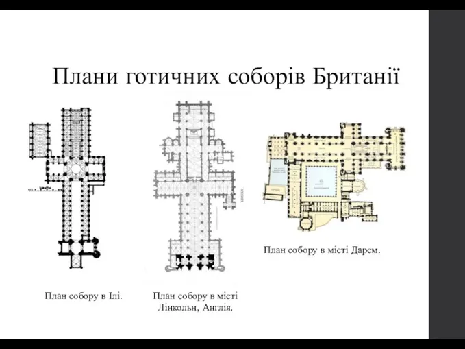 Плани готичних соборів Британії План собору в Ілі. План собору