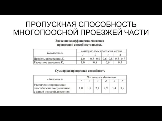 ПРОПУСКНАЯ СПОСОБНОСТЬ МНОГОПООСНОЙ ПРОЕЗЖЕЙ ЧАСТИ