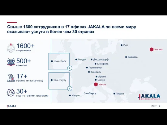 Свыше 1600 сотрудников в 17 офисах JAKALA по всеми миру