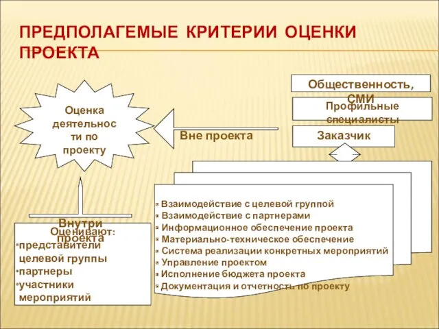 ПРЕДПОЛАГЕМЫЕ КРИТЕРИИ ОЦЕНКИ ПРОЕКТА