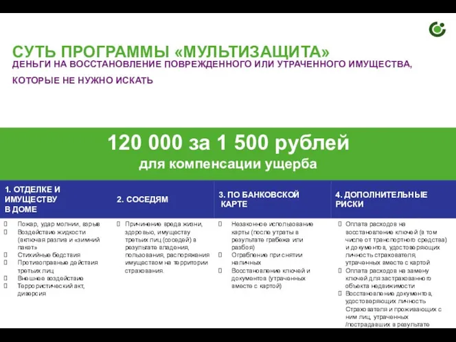 ДЕНЬГИ НА ВОССТАНОВЛЕНИЕ ПОВРЕЖДЕННОГО ИЛИ УТРАЧЕННОГО ИМУЩЕСТВА, КОТОРЫЕ НЕ НУЖНО ИСКАТЬ СУТЬ ПРОГРАММЫ «МУЛЬТИЗАЩИТА»