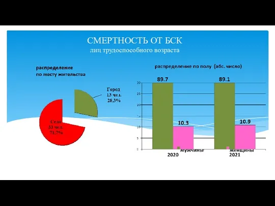 СМЕРТНОСТЬ ОТ БСК лиц трудоспособного возраста