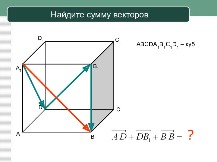 Найдите сумму векторов ABCDA1B1C1D1 – куб А В С D А1 В1 С1 D1 ?
