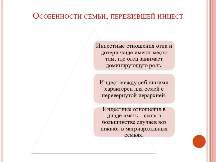 Особенности семьи, пережившей инцест