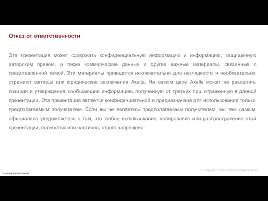 Эта презентация может содержать конфиденциальную информацию и информацию, защищенную авторским