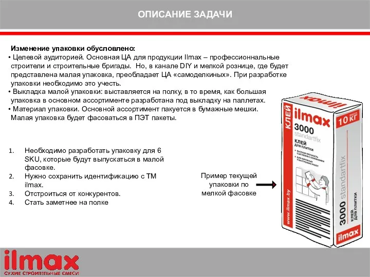 ОПИСАНИЕ ЗАДАЧИ Необходимо разработать упаковку для 6 SKU, которые будут