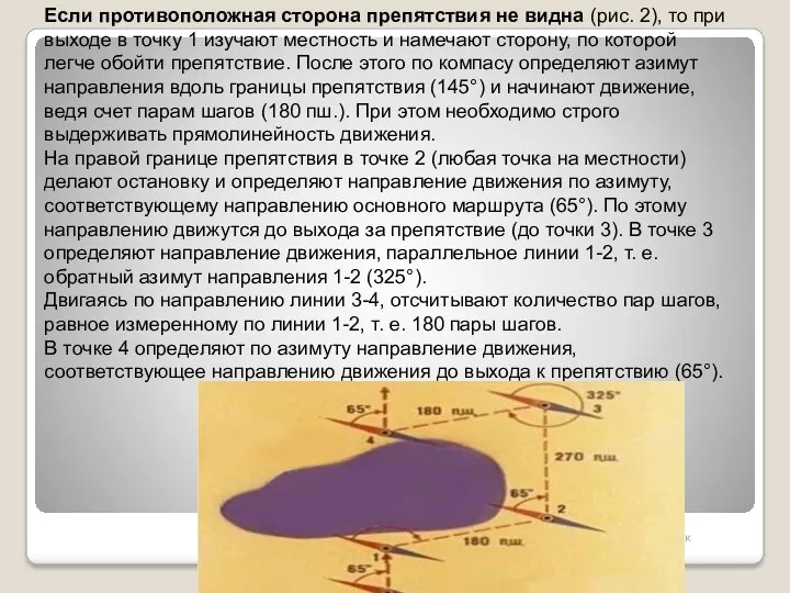 разработчик подполковник Калинин О.Н. Если противоположная сторона препятствия не видна