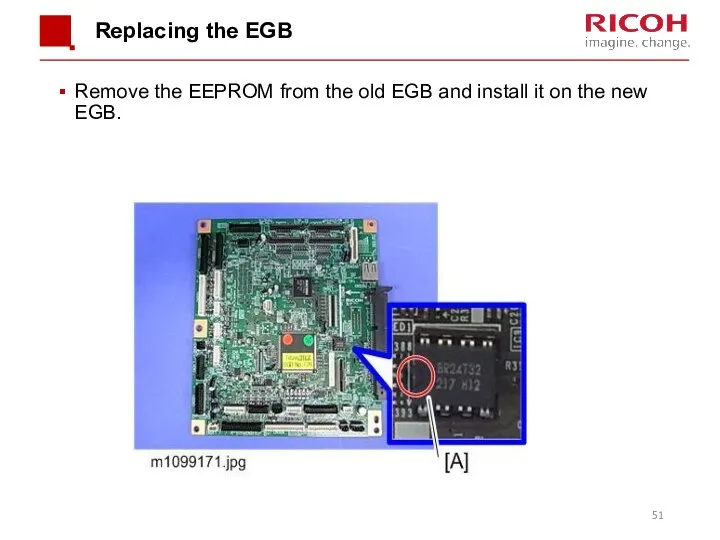 Replacing the EGB Remove the EEPROM from the old EGB and install it