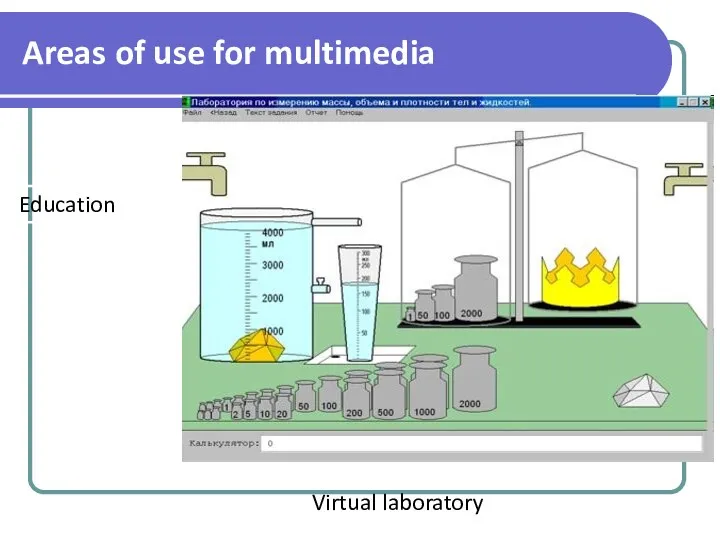 Education Virtual laboratory Areas of use for multimedia