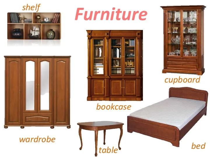 Furniture shelf wardrobe cupboard bookcase bed table
