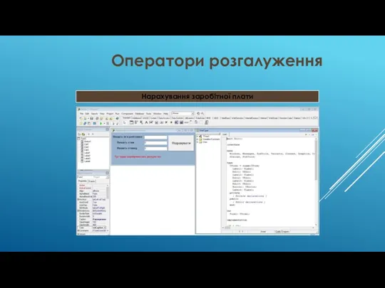 Оператори розгалуження Нарахування заробітної плати