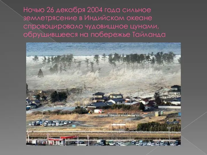 Ночью 26 декабря 2004 года сильное землетрясение в Индийском океане