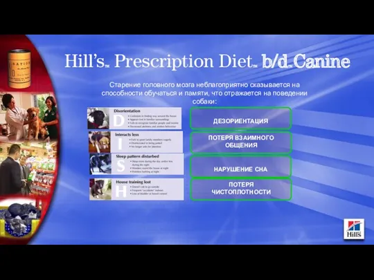 Hill’sTM Prescription DietTM b/dTM Canine ДЕЗОРИЕНТАЦИЯ ПОТЕРЯ ВЗАИМНОГО ОБЩЕНИЯ НАРУШЕНИЕ