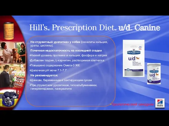 Hill’sTM Prescription DietTM u/dTM Canine Не-струвитный уролитиаз у собак (оксалаты