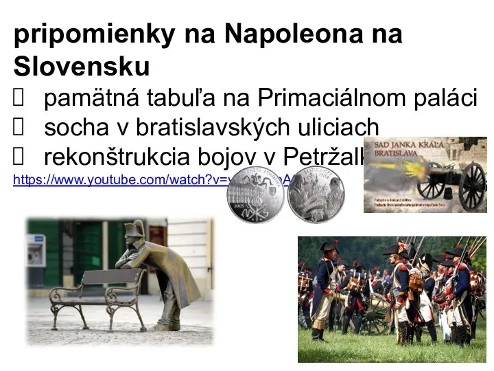 pripomienky na Napoleona na Slovensku pamätná tabuľa na Primaciálnom paláci socha v bratislavských