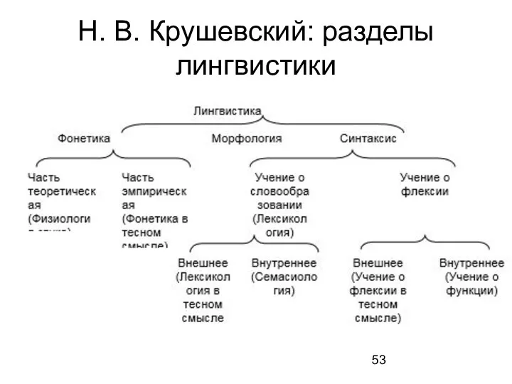 Н. В. Крушевский: разделы лингвистики