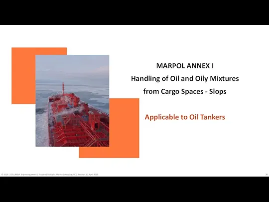 MARPOL ANNEX I Handling of Oil and Oily Mixtures from