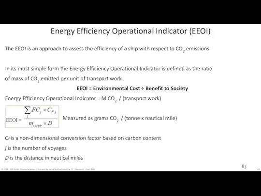 The EEOI is an approach to assess the efficiency of