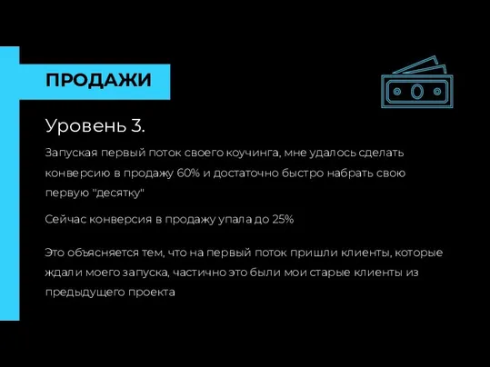 ПРОДАЖИ Уровень 3. Запуская первый поток своего коучинга, мне удалось