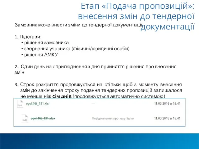 Замовник може внести зміни до тендерної документації 1. Підстави: рішення