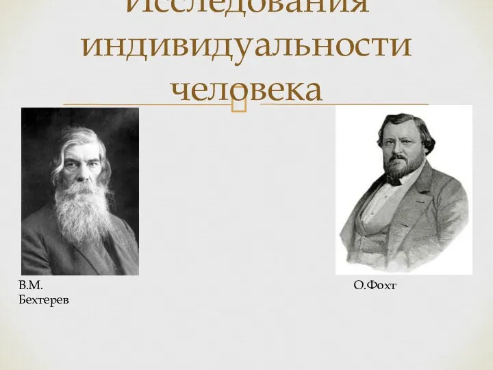 Исследования индивидуальности человека В.М. Бехтерев О.Фохт