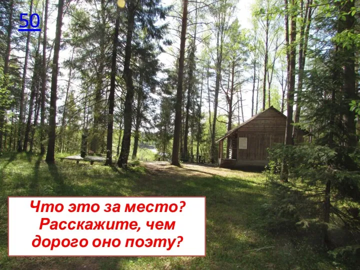 50 Что это за место? Расскажите, чем дорого оно поэту?