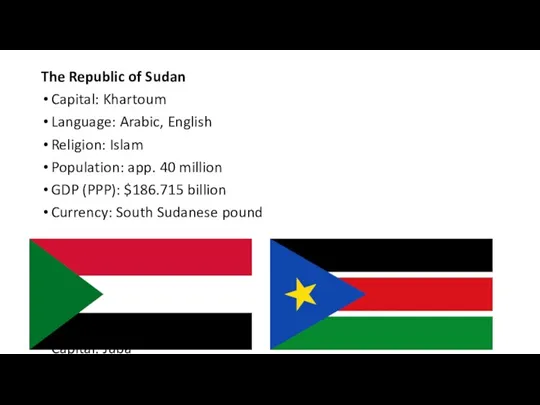 The Republic of Sudan Capital: Khartoum Language: Arabic, English Religion: