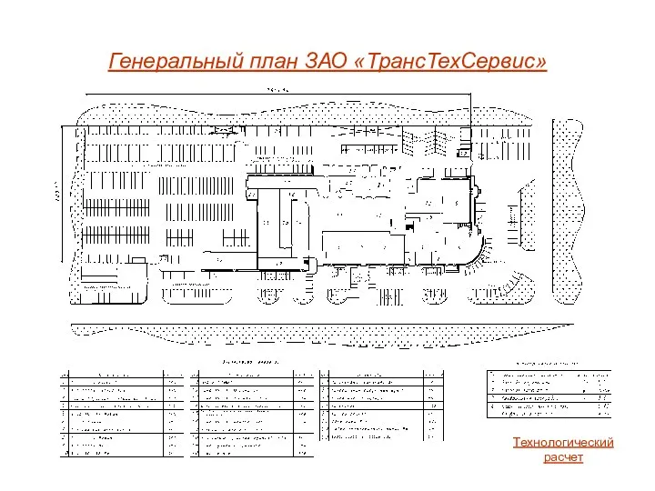 Генеральный план ЗАО «ТрансТехСервис» Технологический расчет