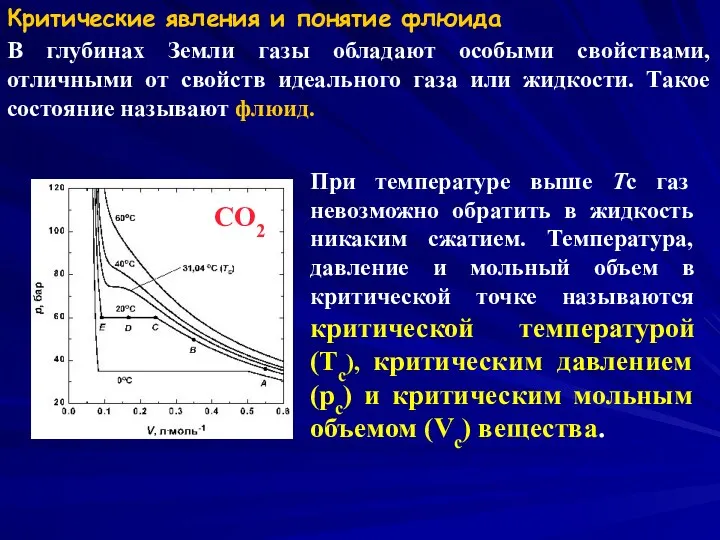 Критические явления и понятие флюида В глубинах Земли газы обладают особыми свойствами, отличными