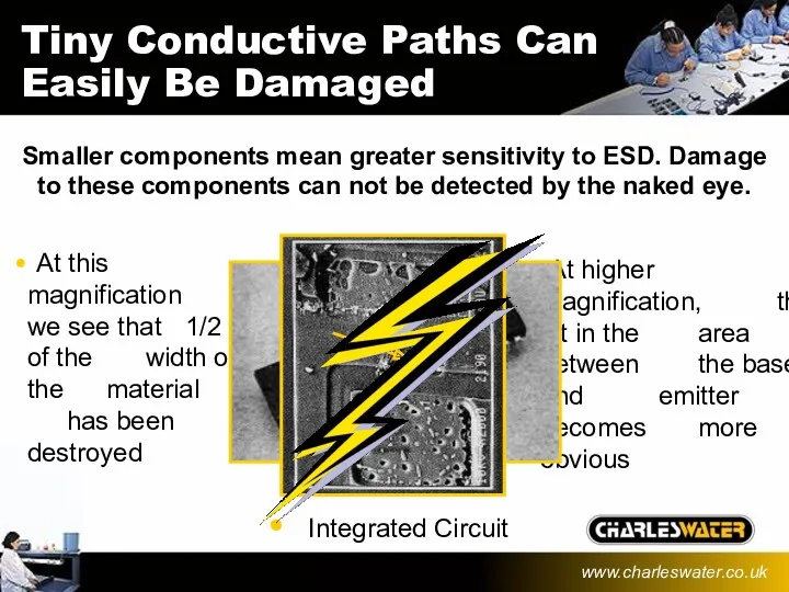 Tiny Conductive Paths Can Easily Be Damaged Smaller components mean greater sensitivity to